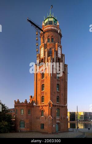 faro Bremerhaven, Bremerhaven Oberfeuer nel nuovo porto, Germania, Brema, Bremerhaven Foto Stock
