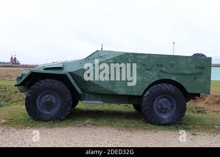 Vista della portaerei blindati sovietici BTR-40 Foto Stock