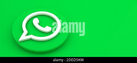 minsk, bielorussia - 23.10.2020. logo whatsapp stampato in verde. Foto Stock
