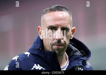 Franck Ribery di ACF Fiorentina si occupa dopo la serie DI UNA partita tra AC Milan e ACF Fiorentina. AC Milan vince 2-0 su ACF Fiorentina. Foto Stock