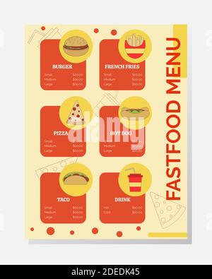 Illustrazione disegno vettoriale di modello di poster fast food per la vostra azienda. Illustrazione Vettoriale