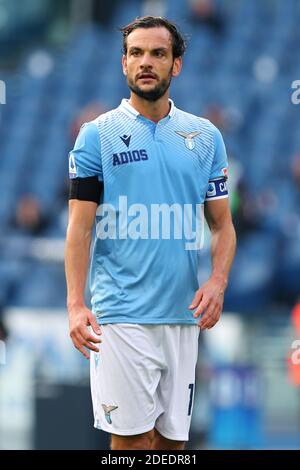 Marco Parolo del Lazio reagisce durante il campionato italiano Serie Una partita di calcio tra SS Lazio e Udinese Calcio ON / LM Foto Stock