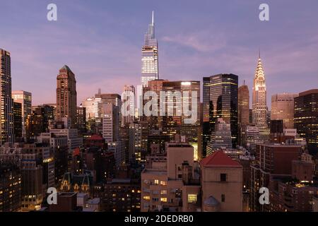 Skyline di Midtown Manhattan con One Vanderbilt, New York Foto Stock