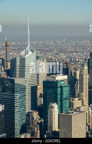 Vista dalla piattaforma di osservazione Edge, Hudson Yards, New York, USA Foto Stock