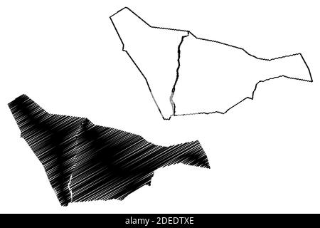 Stato di Khartoum (Repubblica del Sudan, Nord Sudan) mappa vettoriale illustrazione, scribbling schizzo mappa di Khartoum Illustrazione Vettoriale