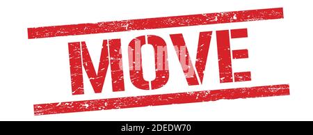 SPOSTA il testo sul simbolo del timbro rettangolare rosso. Foto Stock