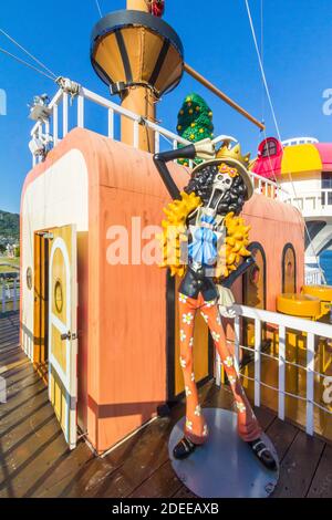 La Thousand Sunny Boat si diffuse nel manga monopezzo di Laguna Ten Bosch a Gamagori, Aichi, Giappone Foto Stock