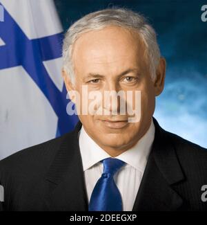 BENJAMIN NETANYAHU politico israeliano come primo ministro di Israele in 2019 Foto Stock