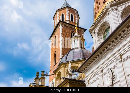 Il Castello di Wawel. Dettaglio, Cattedrale di Wawel. Cracovia, Contea di Kraków, Malopolskie Voivodato, Polonia, Europa Foto Stock