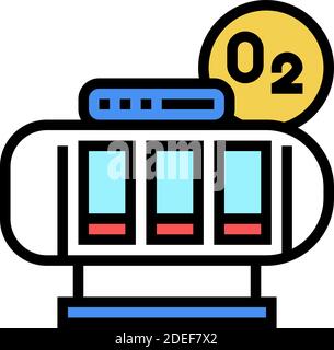 immagine vettoriale dell'icona del colore della camera di saturazione dell'ossigeno Illustrazione Vettoriale