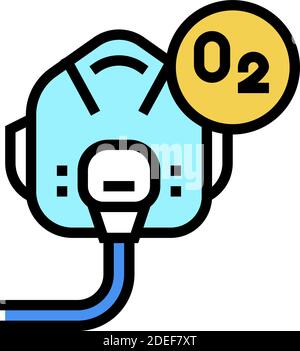 immagine vettoriale dell'icona del colore della maschera facciale dell'ossigeno pilota Illustrazione Vettoriale