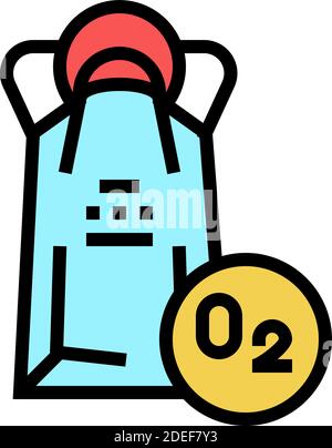 immagine vettoriale dell'icona a colori del pacchetto maschera di ossigeno Illustrazione Vettoriale