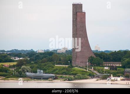 U-995 U-Boat tedesco della seconda guerra mondiale esposto al memoriale navale di Laboe, vicino a Kiel, Schleswig-Holstein, Germania Foto Stock