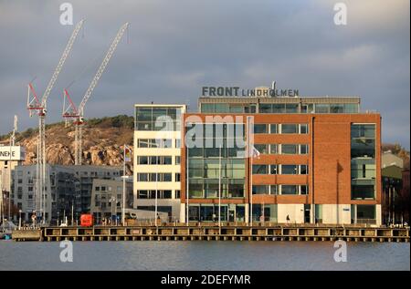 Lindholmen sulla riva settentrionale del fiume Gota in Goteborg Foto Stock