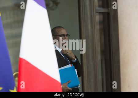 Segretario di Stato al Ministro degli interni Laurent Nunez lascia il palazzo presidenziale Elysee dopo la riunione settimanale del gabinetto, il 24 aprile 2019 a Parigi. Foto di Raphael Lafargue/ABACAPRESS.COM Foto Stock