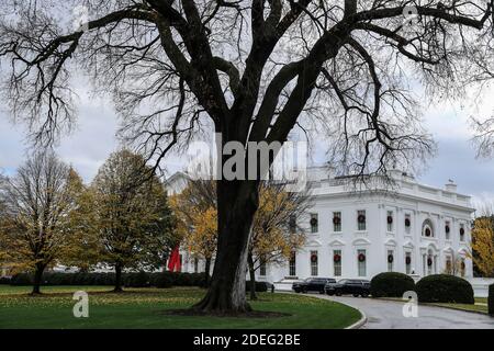 Washington, Stati Uniti. 30 novembre 2020. Il lato nord della Casa Bianca è visto il 30 novembre 2020 a Washington, DC. (Foto di Oliver Contreras/SIPA USA) Credit: Sipa USA/Alamy Live News Foto Stock