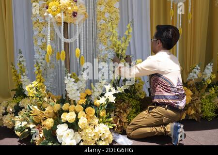 Bangkok si sta preparando per l'evento, il quartiere del Palazzo reale, l'incoronazione del Re di Thailandia, Rama X, sua Maha Vajiralongkorn Bodindradebayavarangkun, Bangkok, Thailandia. 2 maggio 2019. Foto di Loic Baratoux/ABACAPRESS.COM Foto Stock