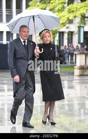 Il Principe Carlo di Borbone-due Sicilie e la Principessa Camilla di Borbone-due Sicilie ai funerali del Granduca Jean di Lussemburgo presso la Cattedrale di Notre-Dame di Lussemburgo a Lussemburgo il 4 maggio 2019. Il Granduca Jean di Lussemburgo è morto alle 98, 23 aprile 2019. Foto di David Niviere/ABACAPRESS.COM Foto Stock