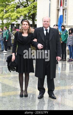 Il Principe Carlos di Borbone-Parma e Annemarie Gualthérie van Weezel ai funerali del Granduca Jean di Lussemburgo presso la Cattedrale Notre-Dame di Lussemburgo a Lussemburgo il 4 maggio 2019. Il Granduca Jean di Lussemburgo è morto alle 98, 23 aprile 2019. Foto di David Niviere/ABACAPRESS.COM Foto Stock