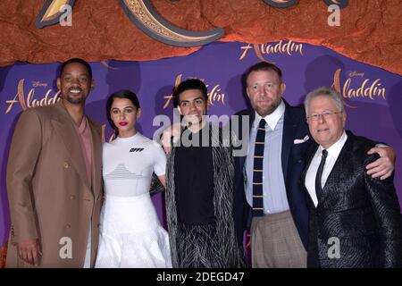 Will Smith, Naomi Scott, Mena Massoud, Guy Ritchie e Alan Menken partecipano alla prima Aladdin al cinema Grand Rex di Parigi, Francia, il 08 maggio 2019. Foto di Aurore Marechal/ABACAPRESS.COM Foto Stock