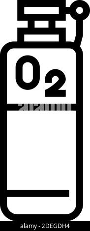 immagine vettoriale dell'icona della linea del serbatoio di ossigeno Illustrazione Vettoriale