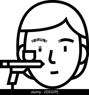 immagine vettoriale dell'icona della linea di ossigeno iniettabile Illustrazione Vettoriale