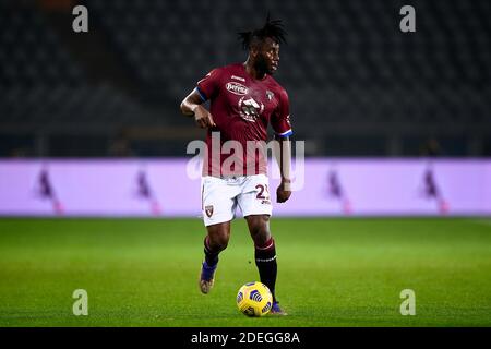 Torino, Italia - 30 novembre 2020: Soaliho Meite del Torino FC in azione durante la Serie A Football Match tra Torino FC e UC Sampdoria. La partita terminò il cravatta del 2-2. Credit: Nicolò campo/Alamy Live News Foto Stock