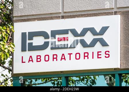 Set 17, 2020 Fremont / CA / USA - IDEXX firma presso i loro uffici in Silicon Valley; IDEXX Laboratories Inc è una multinazionale americana che Foto Stock