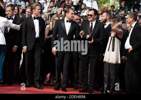 Brad Pitt, Leonardo DiCaprio, Quentin Tarantino e Margot Robbie partecipano alla proiezione di Once upon a Time a Hollywood durante il 72esimo Festival annuale del Cinema di Cannes il 21 maggio 2019 a Cannes, FrancePhoto by David Niviere/ABACAPRESS.COM Foto Stock