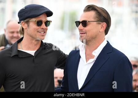 Brad Pitt, Leonardo DiCaprio posa durante la fotocellula di una volta a Hollywood come parte del 72esimo Festival annuale del Cinema di Cannes il 22 maggio 2019 a Cannes, Francia. Foto di David Niviere/ABACAPRESS.COM Foto Stock