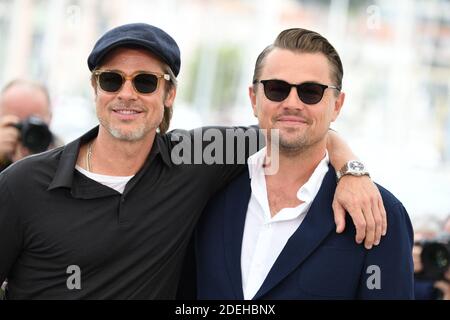 Brad Pitt, Leonardo DiCaprio posa durante la fotocellula di una volta a Hollywood come parte del 72esimo Festival annuale del Cinema di Cannes il 22 maggio 2019 a Cannes, Francia. Foto di David Niviere/ABACAPRESS.COM Foto Stock