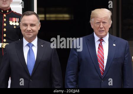 Il presidente Donald Trump dà il benvenuto al presidente polacco Andrzej Duda alla Casa Bianca il 12 giugno 2019 a Washington, DC.Foto di Olivier Douliery/ABACAPRESS.COM Foto Stock