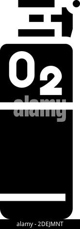 illustrazione del vettore dell'icona glifo del serbatoio di ossigeno Illustrazione Vettoriale