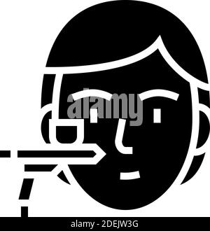 immagine vettoriale dell'icona glifo dell'ossigeno iniettabile Illustrazione Vettoriale