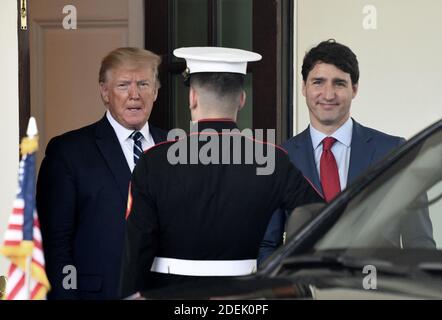 Il Presidente DEGLI STATI UNITI Donald Trump ha salutato il primo Ministro canadese Justin Trudeau alla Casa Bianca di Washington, DC, il 20 giugno 2019. Foto di Olivier Douliery/ABACAPRESS.COM Foto Stock