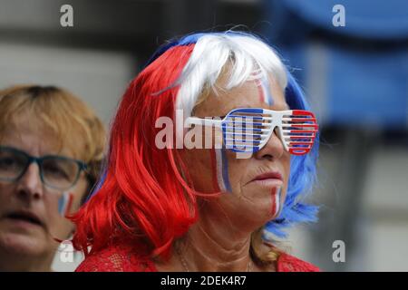 I fan di FranceâÂ Â™durante la partita della Coppa del mondo di calcio FIFA Women 2019 Group B, Francia contro Brasile all'Ocean Stadium di le Havre, Francia, il 23 giugno 2019. La Francia ha vinto 1-0. Foto di Henri Szwarc/ABACAPRESS.COM Foto Stock