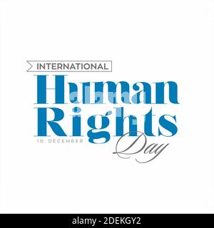 International Human Rights Day Tipografia con Raised Fist - Illustrazione Foto Stock