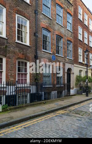 L'ex casa del pittore Mark Gertler a Elder Street, Spitalfields, Londra, Inghilterra, Regno Unito Foto Stock