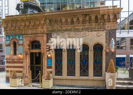 Il Victorian Bath House, un luogo di noleggio per eventi aziendali e privati, ristoranti e divertimenti. Bishopsgate, Londra, Inghilterra, Regno Unito Foto Stock