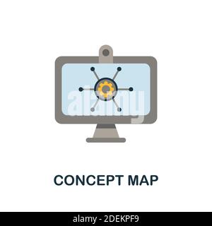 Icona piatta della mappa concettuale. Elemento semplice dalla raccolta di gestione dei progetti. Icona Creative Concept Map per web design, modelli, infografiche e altro ancora Illustrazione Vettoriale