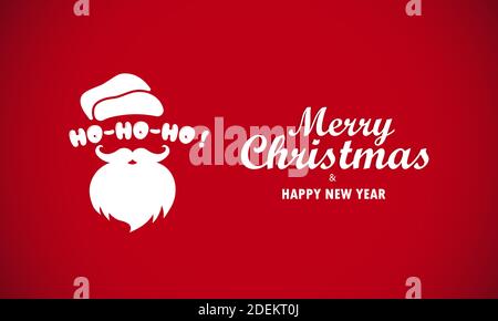 Buon Natale e felice anno nuovo carta di benvenuto con Babbo Natale. Vettore su sfondo isolato. EPS 10. Illustrazione Vettoriale