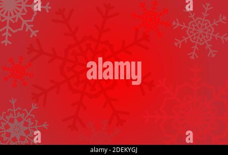 Rosso Natale sfondo invernale con fiocchi di neve Illustrazione Vettoriale