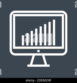 Icona Monitor Thin Line Vector (vettore linea sottile monitor) Illustrazione Vettoriale