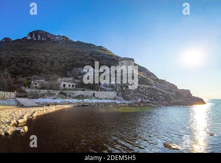 Monte Circeo (Latina, Italia) - la famosa montagna sul Tirreno, in provincia di Latina, molto popolare tra gli escursionisti per il suo bellissimo paesaggio Foto Stock