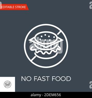 Nessuna icona Fast Food Vector Illustrazione Vettoriale