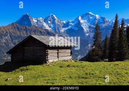 Geografia / viaggio, Svizzera, Eiger, 3970 m, Moench, 4107 m, Jungfrau, 4158 m, Oberland Bernese, Additional-Rights-Clearance-Info-not-available Foto Stock