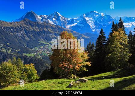 Geografia / viaggio, Svizzera, Eiger, 3970 m, Moench, 4107 m, Jungfrau, 4158 m, Oberland Bernese, Additional-Rights-Clearance-Info-not-available Foto Stock