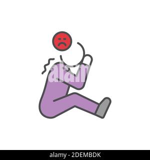 Icona del colore della linea di depressione. Accedi alla pagina Web, app mobile Illustrazione Vettoriale