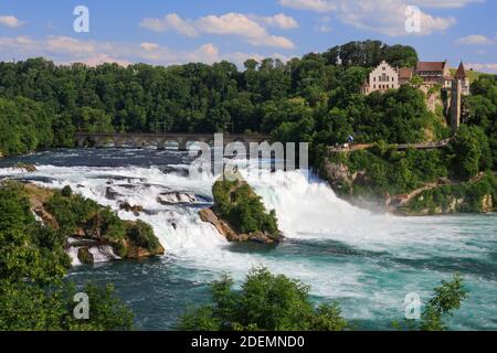 Geografia / viaggio, Svizzera, Cascate del Reno e Castello di Laufen, diritti-aggiuntivi-clearance-Info-non-disponibile Foto Stock