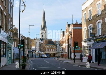 Church Street, Stoke Newington, North London UK, nel dicembre 2020 Foto Stock